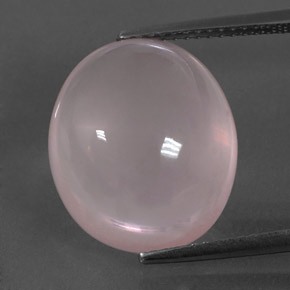 Светло-розовый разных оттенков Розовый Кварц Камень - 12.8ct Овал Кабошон (ID: 332952)