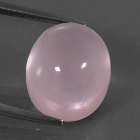 11.37 ct Pink Rose Quartz Gemstone, Rose Quartz Gem in Oval Cabochon Shape for Sale.