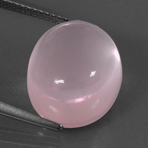 12.24 ct Pink Rose Quartz Gemstone, Rose Quartz Gem in Oval Cabochon Shape for Sale.