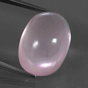 Light Pink Rose Quartz Gem - 18.6ct Oval Cabochon (ID: 334246)