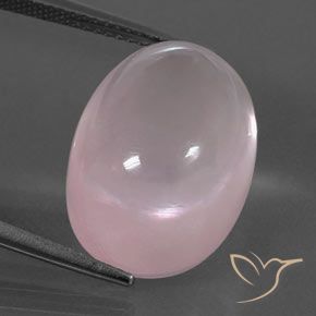 Quartz Rose Rose oval cabochon 18,2 x 13,3mm d'Afrique du Sud, poids de 20,78 ct, pierre gemme naturelle Non traité de pureté Transparent, 1 pièce Quartz Rose, couleur : Rose, dureté de Mohs de 7 convient aux bijoux de tous les jours, pierre de sagesse, Photo A