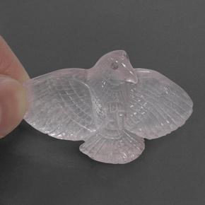 47.48 ct Pink Rose Quartz Stone, Natural Rose Quartz in Carved Bird Shape for Sale