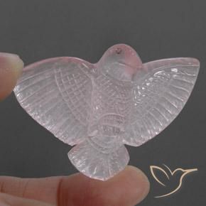 45.49 ct Pink Rose Quartz Stone, Natural Rose Quartz in Carved Bird Shape for Sale