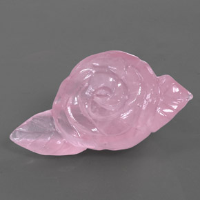 146.40 ct Pink Rose Quartz Gemstone, Rose Quartz Gem in Carved Rose Shape for Sale.