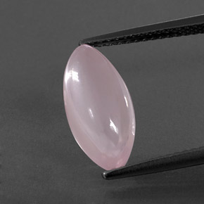 3.12 ct Pink Rose Quartz Gemstone, Rose Quartz Gem in Marquise Cabochon Shape for Sale.