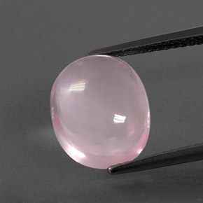 4.95 ct Pink Rose Quartz Gemstone, Rose Quartz Gem in Oval Cabochon Shape for Sale.
