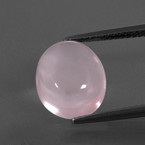4.89 ct Pink Rose Quartz Gemstone, Rose Quartz Gem in Oval Cabochon Shape for Sale.