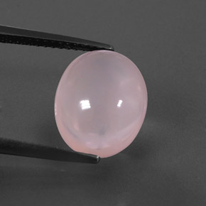 5.53 ct Pink Rose Quartz Gemstone, Rose Quartz Gem in Oval Cabochon Shape for Sale.