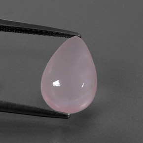 3.84 ct Pink Rose Quartz Gemstone, Rose Quartz Gem in Pear Cabochon Shape for Sale.
