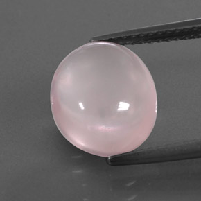 5.02 ct Pink Rose Quartz Gemstone, Rose Quartz Gem in Oval Cabochon Shape for Sale.
