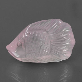 Rosado rosa muy claro Cuarzo Rosa Gema - 23.8ct Pescado tallado (ID: 344444)