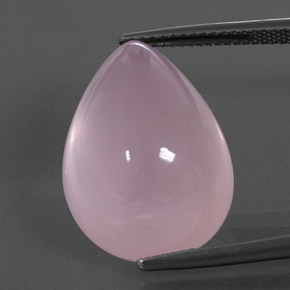22.68 ct Pink Rose Quartz Gemstone, Rose Quartz Gem in Pear Cabochon Shape for Sale.