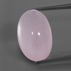 Bubblegum Pink Rose Quartz Gem - 25ct Oval Cabochon (ID: 344829)