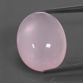 Quartz Rose Rose Ovale 20,2 x 16mm d'Afrique du Sud, poids de 20,01 ct, pierre gemme naturelle Non traité de pureté Transparent / Translucide, 1 pièce Quartz Rose oval cabochon, couleur : Rose clair, dureté de Mohs de 7 convient aux bijoux de tous les jours, pierre de sagesse, Photo A