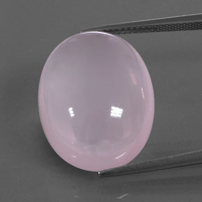 Bubblegum Pink Rose Quartz Gem - 25.9ct Oval Cabochon (ID: 344836)