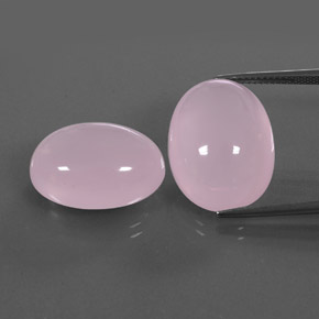 37.38 ct Pink Rose Quartz Gemstone, Rose Quartz Gem in Oval Cabochon Shape for Sale.