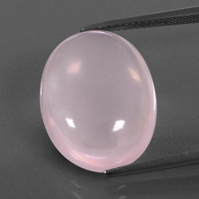 13.95 ct Pink Rose Quartz Gemstone, Rose Quartz Gem in Oval Cabochon Shape for Sale.