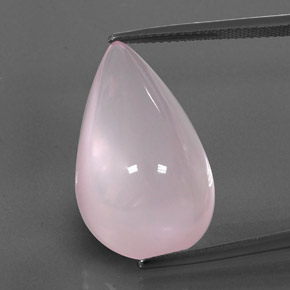 24.58 ct Pink Rose Quartz Gemstone, Rose Quartz Gem in Pear Cabochon Shape for Sale.