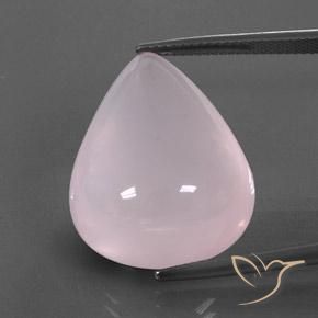 Bubblegum Pink Rose Quartz Gem - 31.1ct Pear Cabochon (ID: 345107)