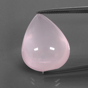 Rosa chiaro Quarzo rosa Gem - 26.6ct Cabochon pera (ID: 345110)