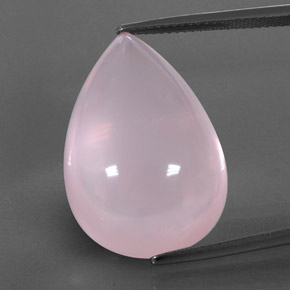 Light Pink Rose Quartz Gem - 33.9ct Pear Cabochon (ID: 345111)