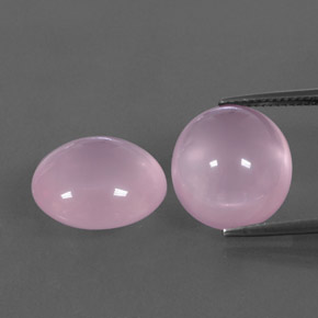 22.61 ctw Pink Rose Quartz Gemstones, Rose Quartz Gems in Oval Cabochon Shape for Sale.