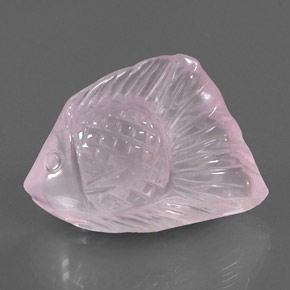 22.58 ct Pink Rose Quartz Stone, Natural Rose Quartz in Carved Fish Shape for Sale