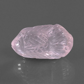 9.75 ct Pink Rose Quartz Stone, Natural Rose Quartz in Carved Fish Shape for Sale