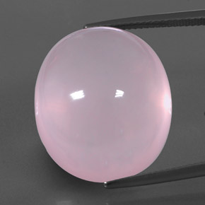 43.64 ct Pink Rose Quartz Gemstone, Rose Quartz Gem in Oval Cabochon Shape for Sale.