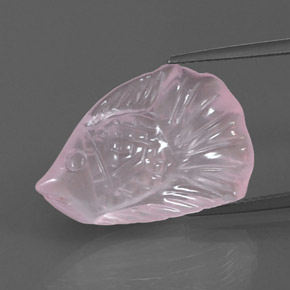10.90 ct Pink Rose Quartz Gemstone, Rose Quartz Gem in Carved Fish Shape for Sale.