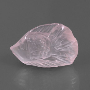 10.90 ct Pink Rose Quartz Stone, Natural Rose Quartz in Carved Fish Shape for Sale
