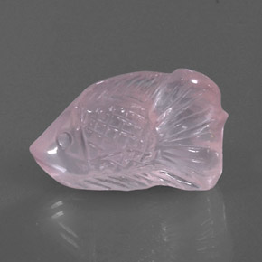 20.13 ct Pink Rose Quartz Stone, Natural Rose Quartz in Carved Fish Shape for Sale