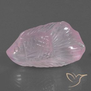 23.71 ct Pink Rose Quartz Stone, Natural Rose Quartz in Carved Fish Shape for Sale