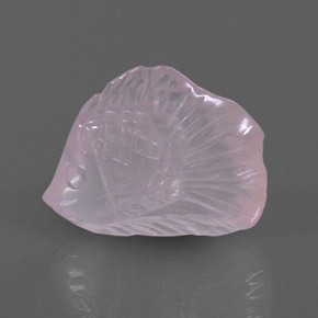 13.17 ct Pink Rose Quartz Stone, Natural Rose Quartz in Carved Fish Shape for Sale