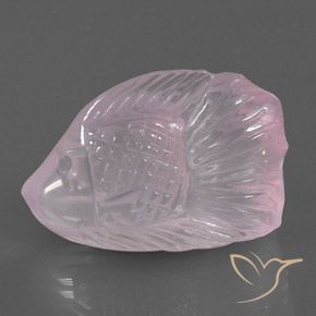 32.32 ct Pink Rose Quartz Stone, Natural Rose Quartz in Carved Fish Shape for Sale
