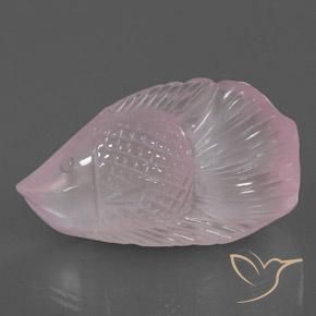 65.48 ct Pink Rose Quartz Stone, Natural Rose Quartz in Carved Fish Shape for Sale