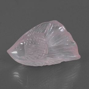 39.00 ct Pink Rose Quartz Stone, Natural Rose Quartz in Carved Fish Shape for Sale