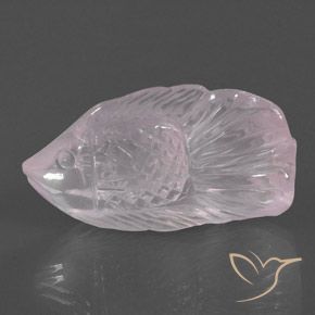 29.36 ct Pink Rose Quartz Stone, Natural Rose Quartz in Carved Fish Shape for Sale