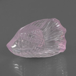 30.01 ct Pink Rose Quartz Stone, Natural Rose Quartz in Carved Fish Shape for Sale