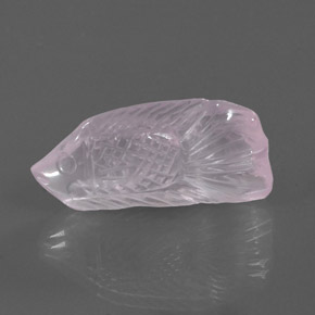15.57 ct Pink Rose Quartz Stone, Natural Rose Quartz in Carved Fish Shape for Sale