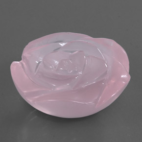40.85 ct Pink Rose Quartz Stone, Natural Rose Quartz in Carved Rose Shape for Sale