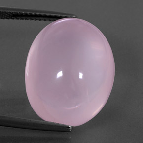 22.77 ct Pink Rose Quartz Gemstone, Rose Quartz Gem in Oval Cabochon Shape for Sale.