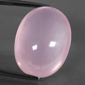 Light Cherry Pink Rose Quartz Gem - 24.4ct Oval Cabochon (ID: 345632)
