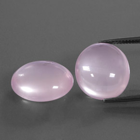 22.63 ctw Pink Rose Quartz Gemstones, Rose Quartz Gems in Oval Cabochon Shape for Sale.