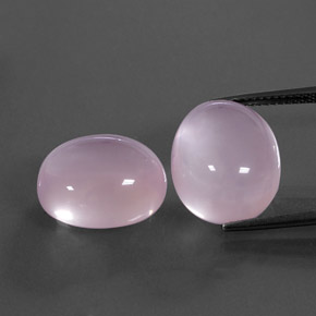 22.84 ct Pink Rose Quartz Gemstone, Rose Quartz Gem in Oval Cabochon Shape for Sale.