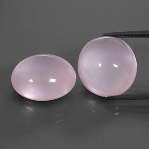 26.24 ct Pink Rose Quartz Gemstone, Rose Quartz Gem in Oval Cabochon Shape for Sale.