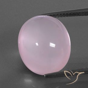 Quartz Rose Rose bubblegum Ovale 16,45 ct d'Afrique du Sud, Dimension 16,4 x 13,9mm, Pierre gemme naturelle Non traité, pureté Transparent / Translucide, 1 pièce Quartz Rose oval cabochon, dureté de Mohs de 7 convient aux bijoux de tous les jours, pierre de sagesse, Photo A