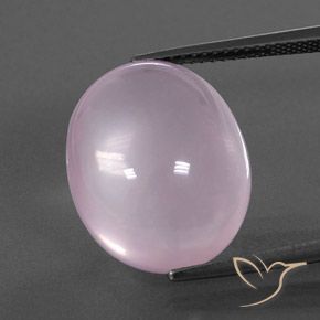Bubblegum Pink Rose Quartz Gem - 14.4ct Oval Cabochon (ID: 345989)