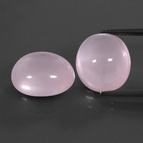 20.31 ctw Pink Rose Quartz Gemstones, Rose Quartz Gems in Oval Cabochon Shape for Sale.