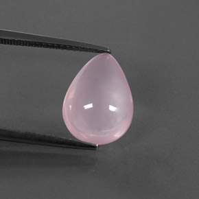 4.46 ct Pink Rose Quartz Gemstone, Rose Quartz Gem in Pear Cabochon Shape for Sale.